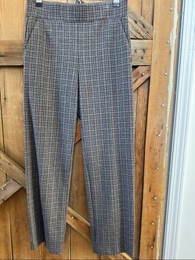 LOFT Women's Gray Plaid Ankle Pants